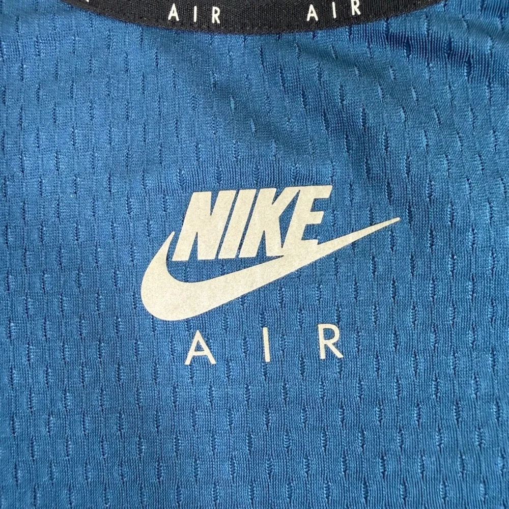 Nike Air Dri-FIT Women XS Blue Mesh Cropped Running Shirt Short Sleeve Top